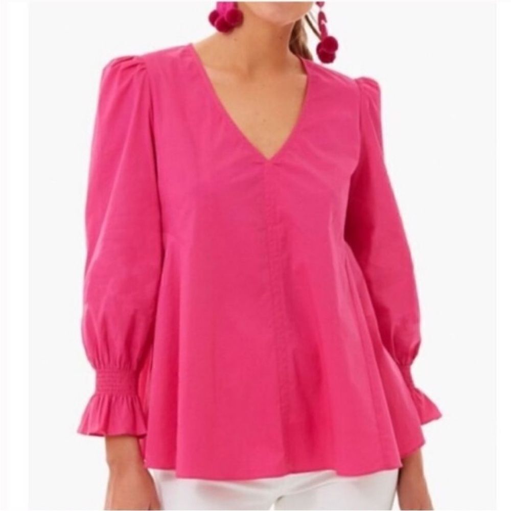 Pomander Place hot Barbie pink XS Easton Blouse top shirt